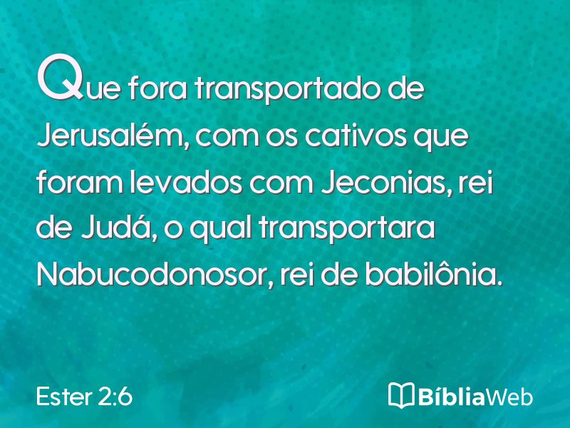 Ester 2:6 em imagem para compartilhar