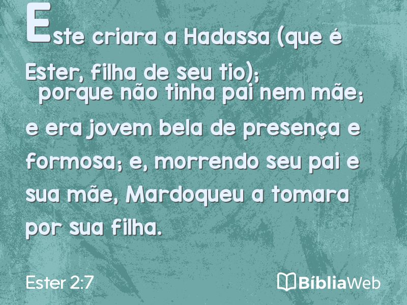 Ester 2:7 em imagem para compartilhar