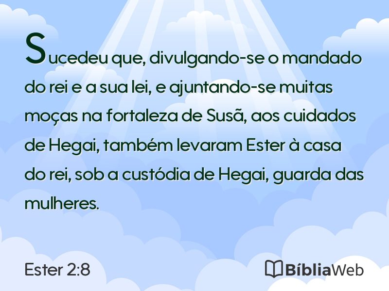 Ester 2:8 em imagem para compartilhar
