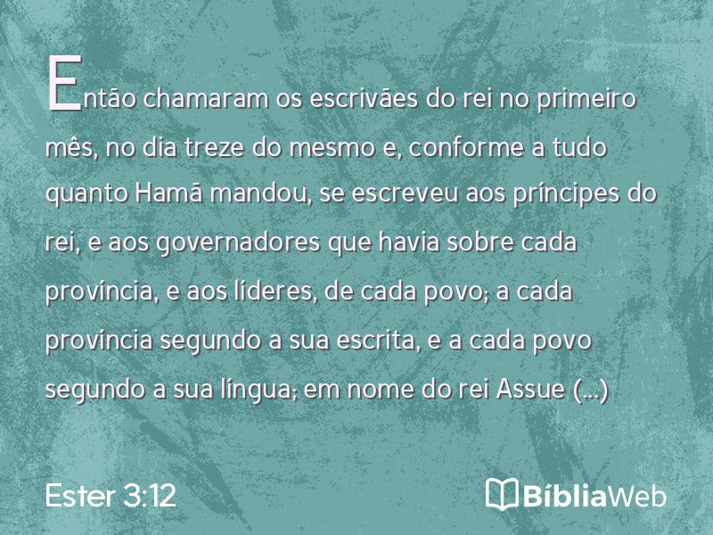 Ester 3:12 em imagem para compartilhar