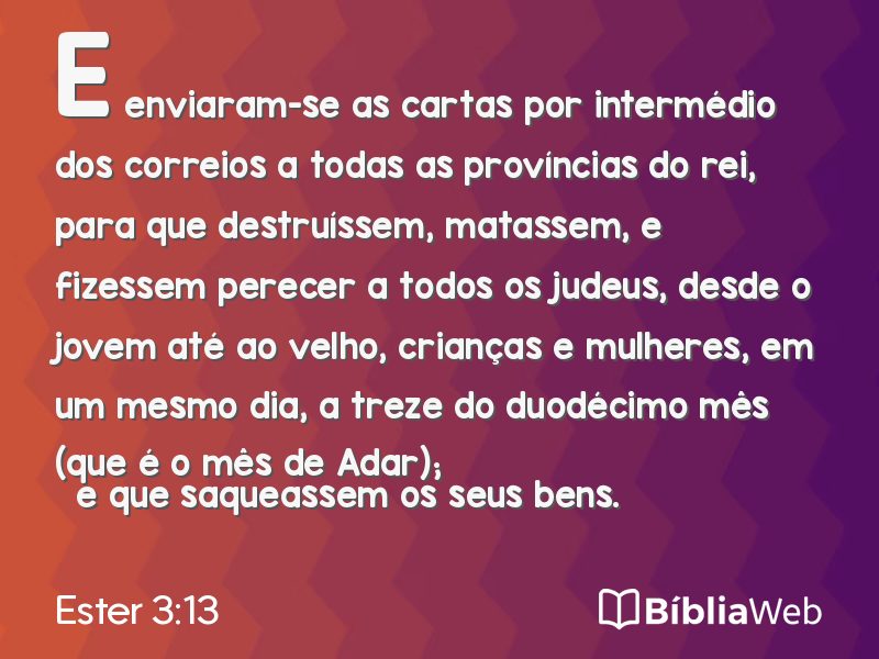Ester 3:13 em imagem para compartilhar