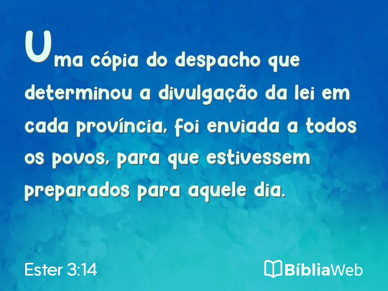 Ester 3:14 em imagem para compartilhar