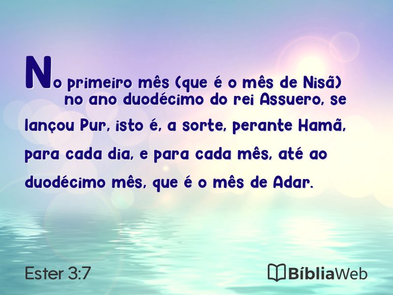 Ester 3:7 em imagem para compartilhar