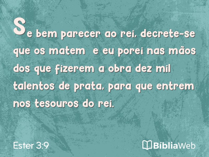Ester 3:9 em imagem para compartilhar