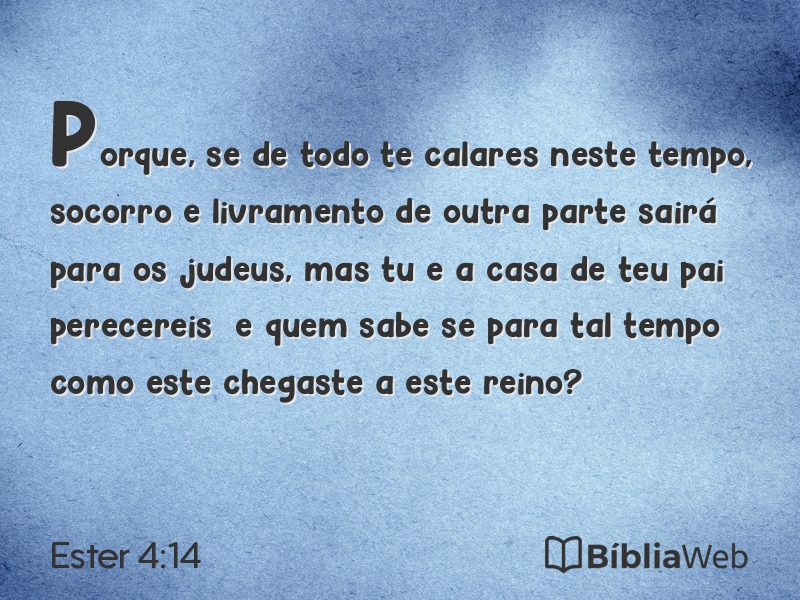 Ester 4:14 em imagem para compartilhar