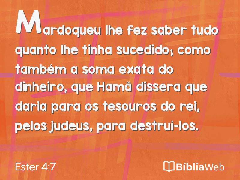 Ester 4:7 em imagem para compartilhar