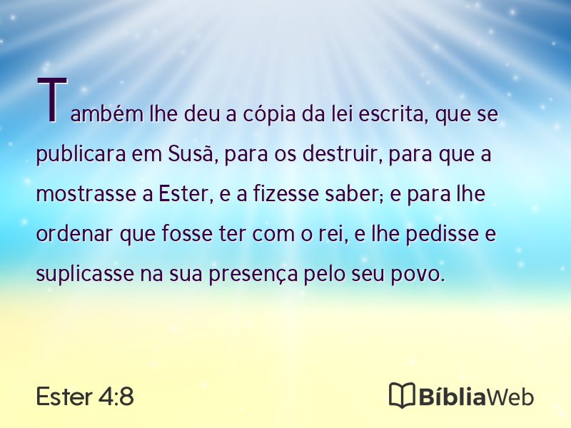 Ester 4:8 em imagem para compartilhar
