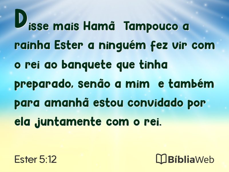 Ester 5:12 em imagem para compartilhar