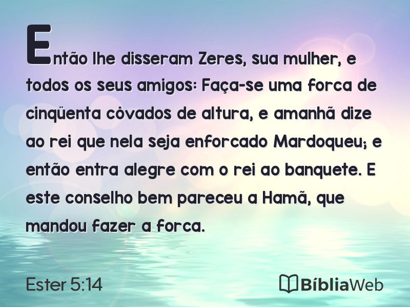 Ester 5:14 em imagem para compartilhar