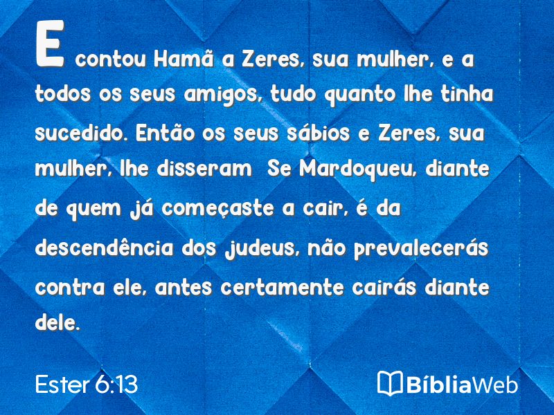 Ester 6:13 em imagem para compartilhar