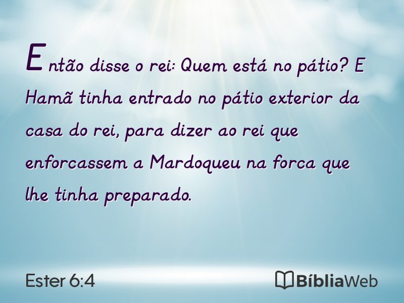 Ester 6:4 em imagem para compartilhar