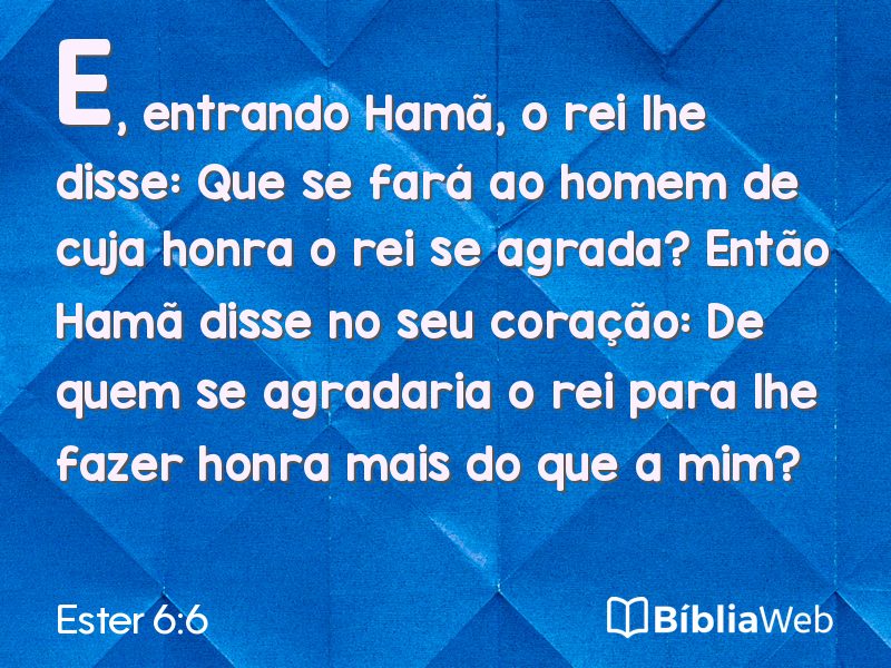 Ester 6:6 em imagem para compartilhar