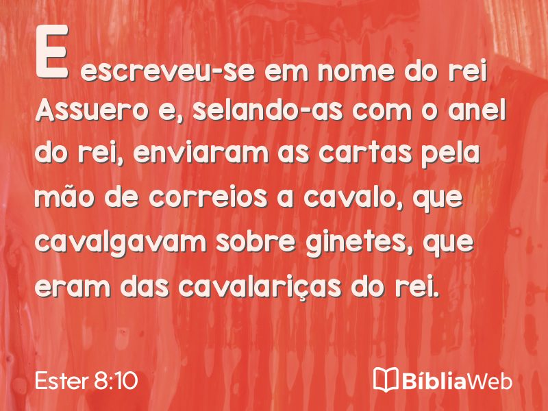 Ester 8:10 em imagem para compartilhar