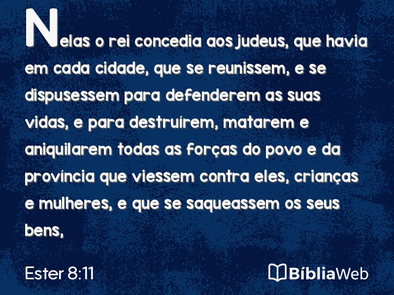 Ester 8:11 em imagem para compartilhar