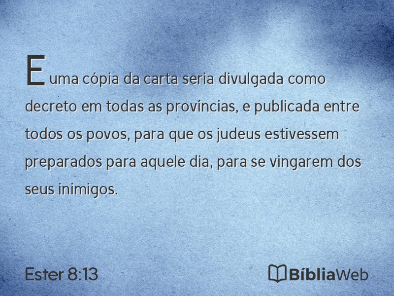 Ester 8:13 em imagem para compartilhar