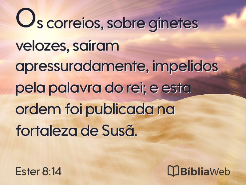 Ester 8:14 em imagem para compartilhar