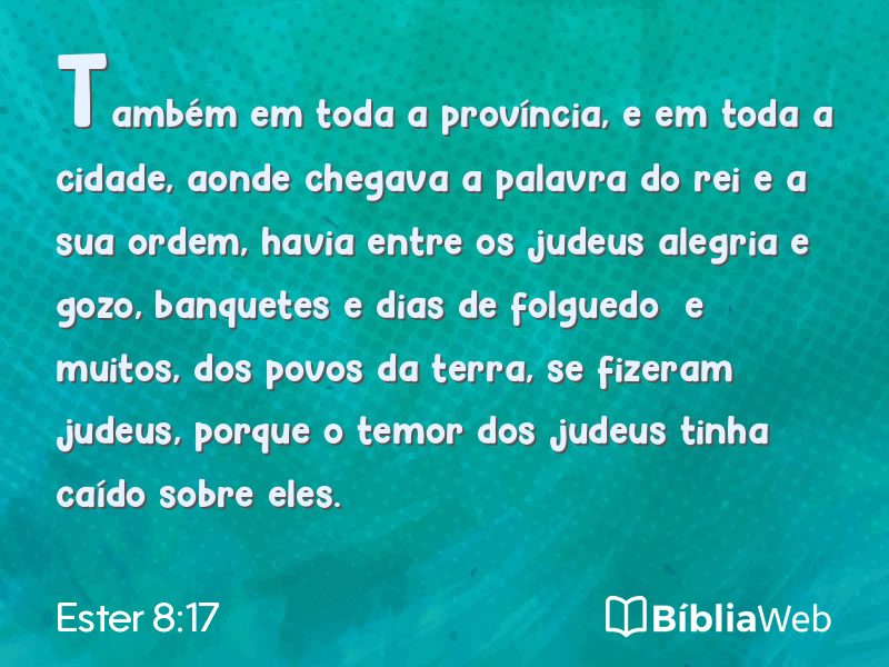 Ester 8:17 em imagem para compartilhar