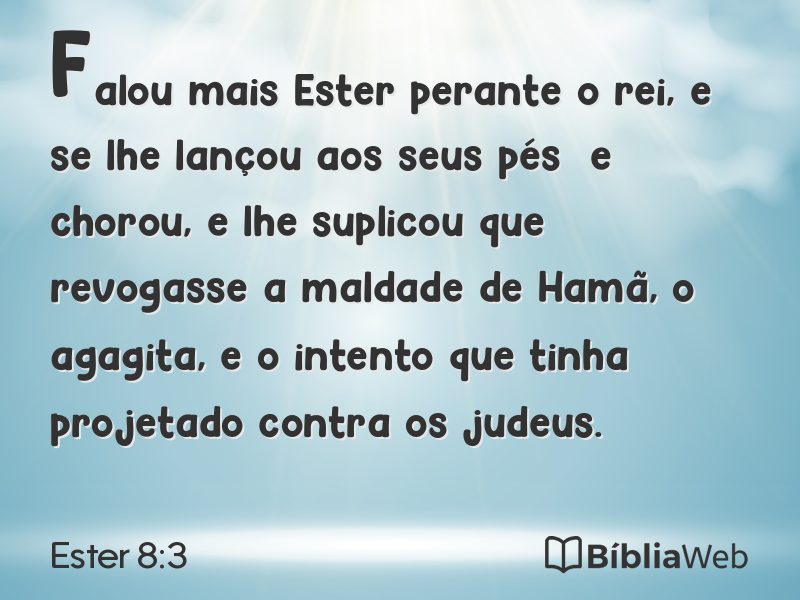 Ester 8:3 em imagem para compartilhar
