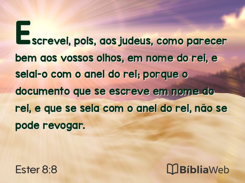 Ester 8:8 em imagem para compartilhar
