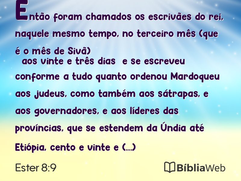 Ester 8:9 em imagem para compartilhar