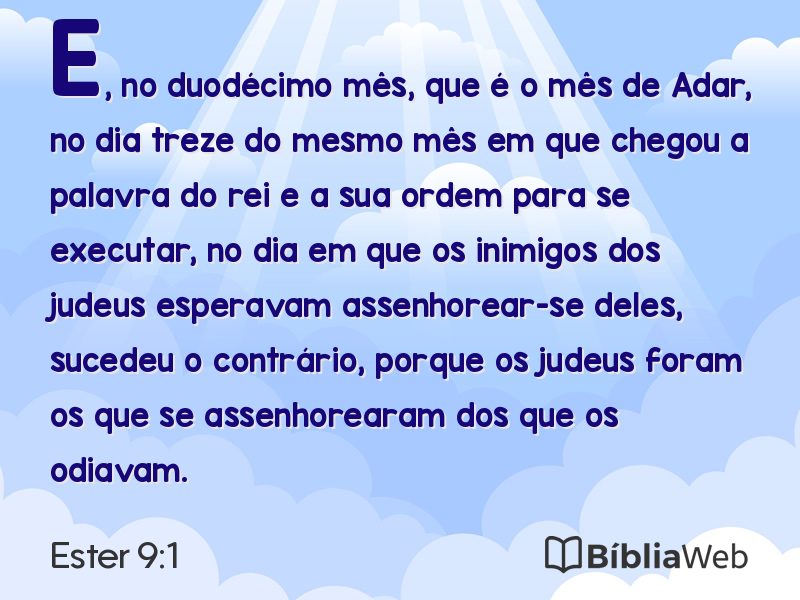 Ester 9:1 em imagem para compartilhar