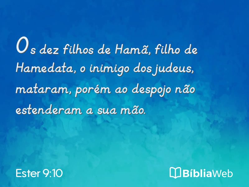 Ester 9:10 em imagem para compartilhar