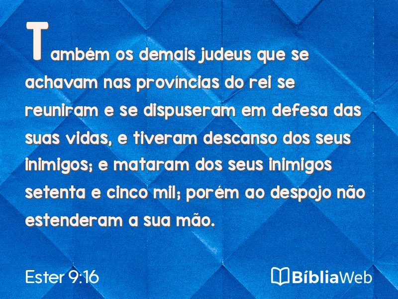 Ester 9:16 em imagem para compartilhar
