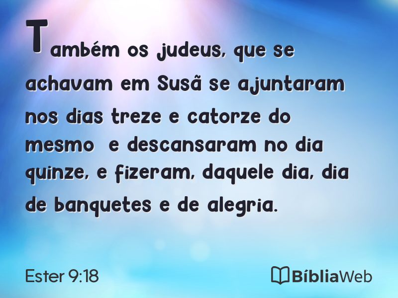 Ester 9:18 em imagem para compartilhar