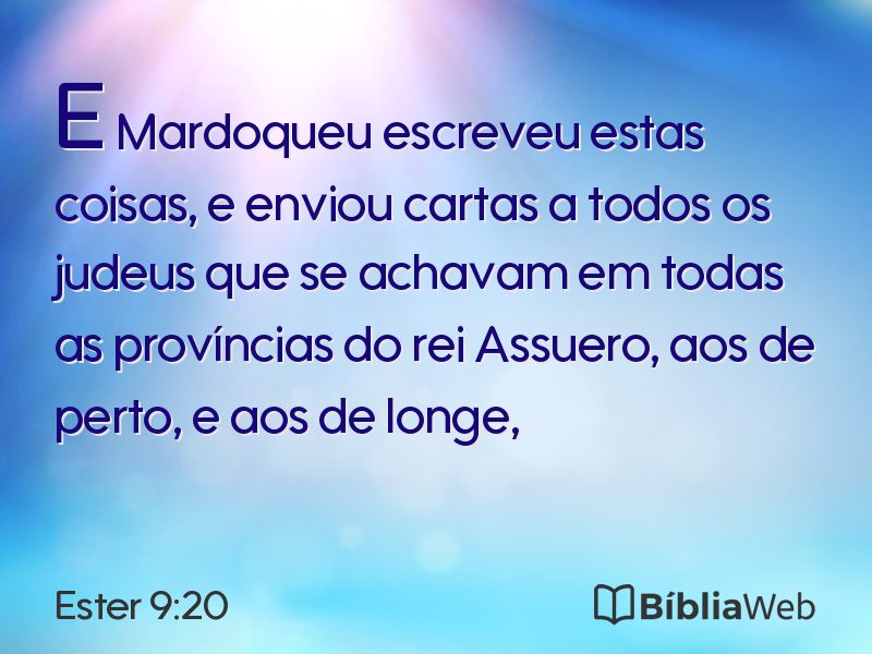 Ester 9:20 em imagem para compartilhar