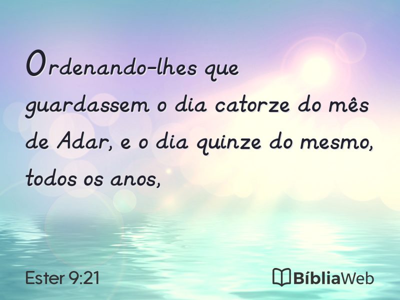 Ester 9:21 em imagem para compartilhar