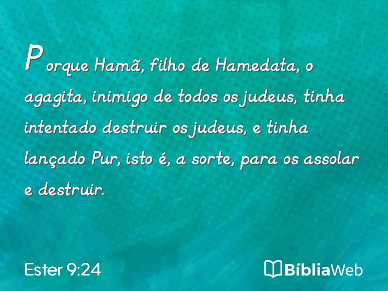 Ester 9:24 em imagem para compartilhar