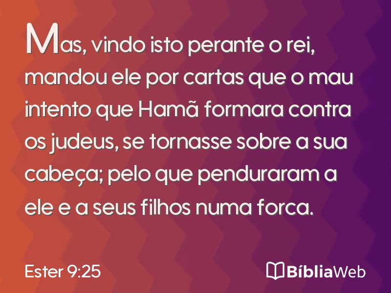 Ester 9:25 em imagem para compartilhar