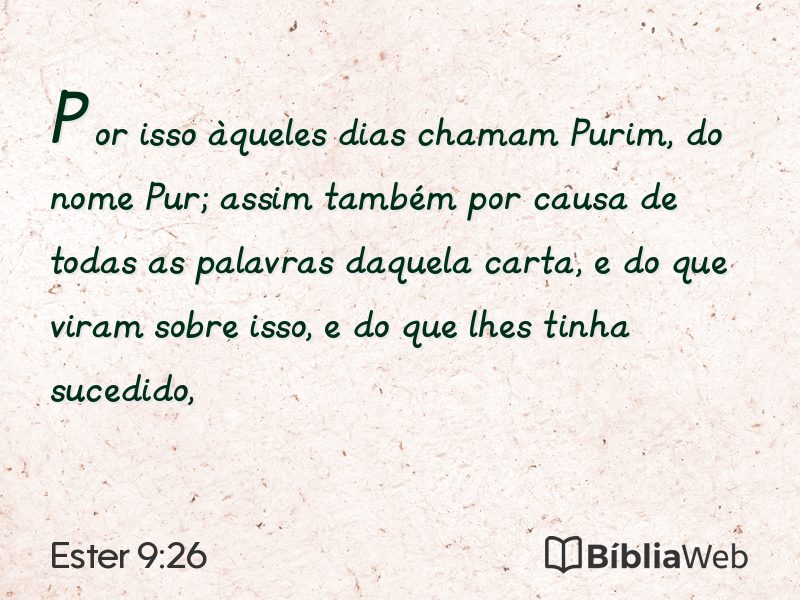 Ester 9:26 em imagem para compartilhar