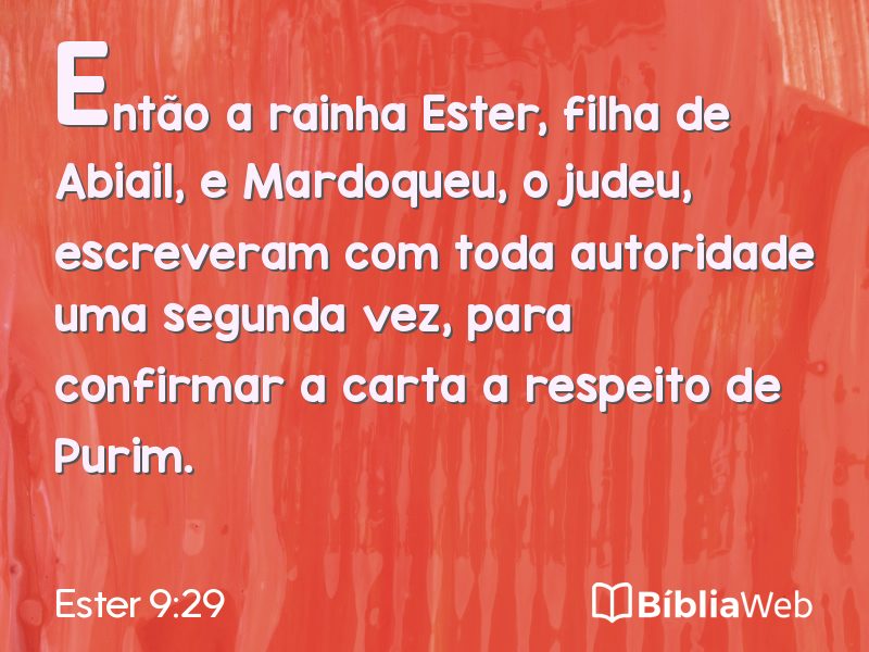 Ester 9:29 em imagem para compartilhar