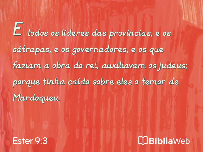 Ester 9:3 em imagem para compartilhar