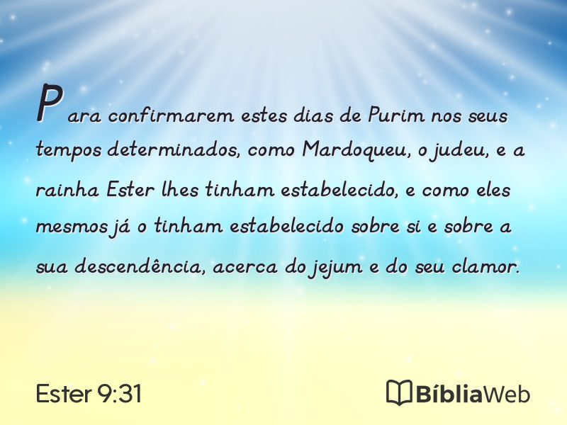 Ester 9:31 em imagem para compartilhar