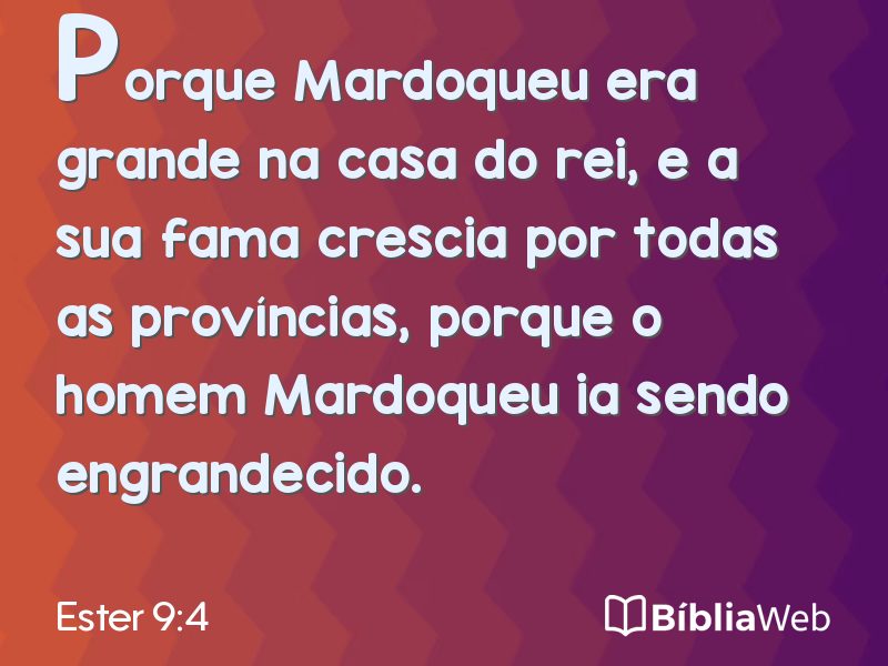 Ester 9:4 em imagem para compartilhar