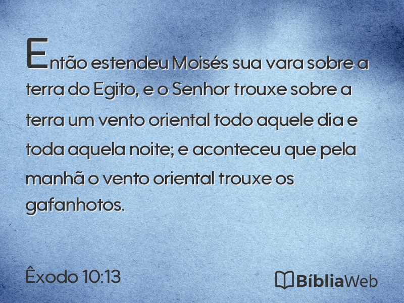 Êxodo 10:13 em imagem para compartilhar