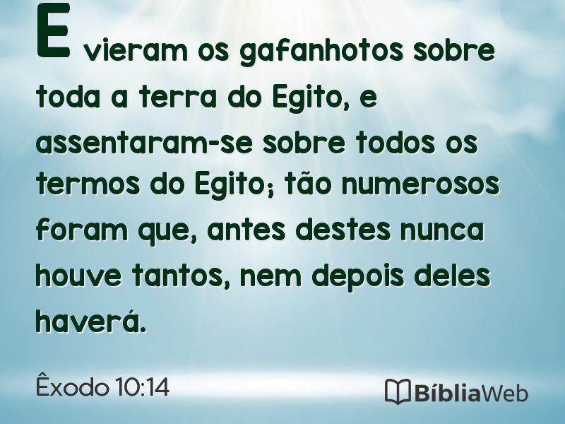 Êxodo 10:14 em imagem para compartilhar