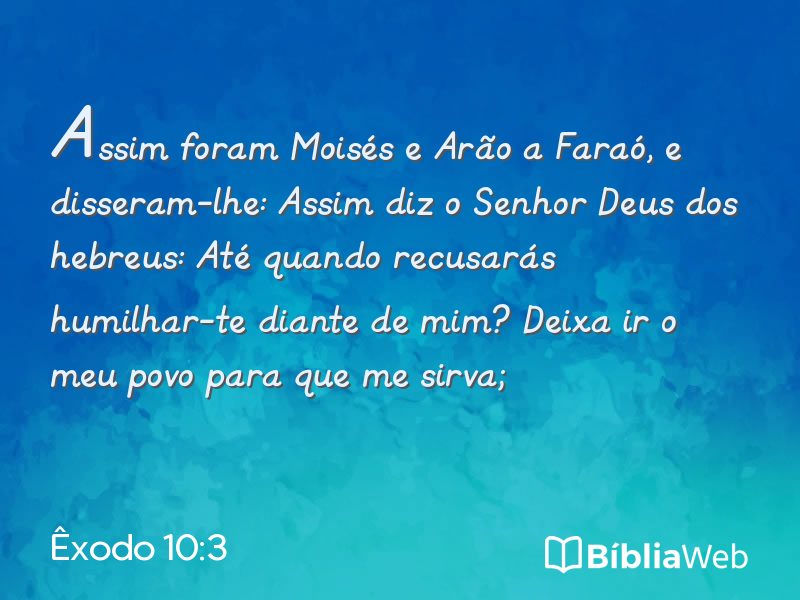 Êxodo 10:3 em imagem para compartilhar