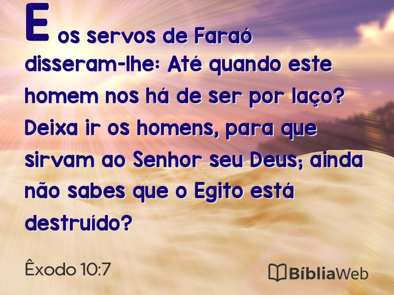 Êxodo 10:7 em imagem para compartilhar