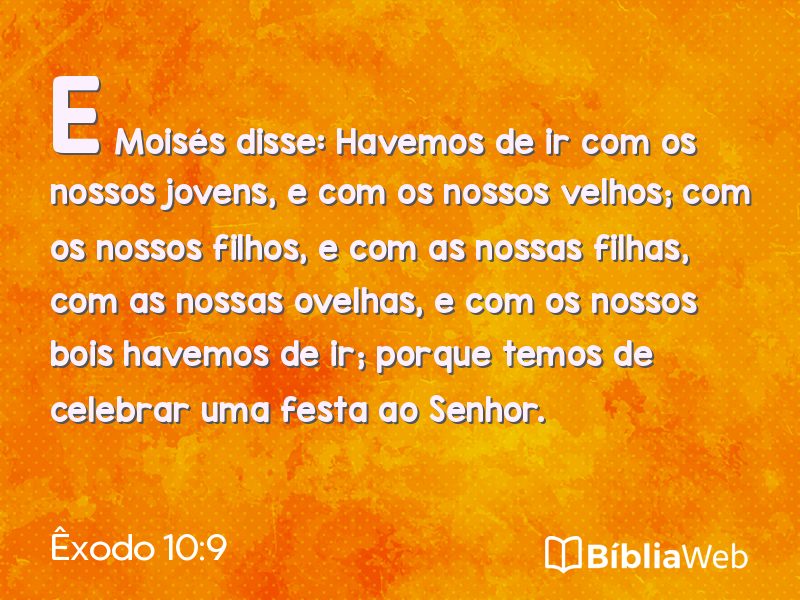 Êxodo 10:9 em imagem para compartilhar