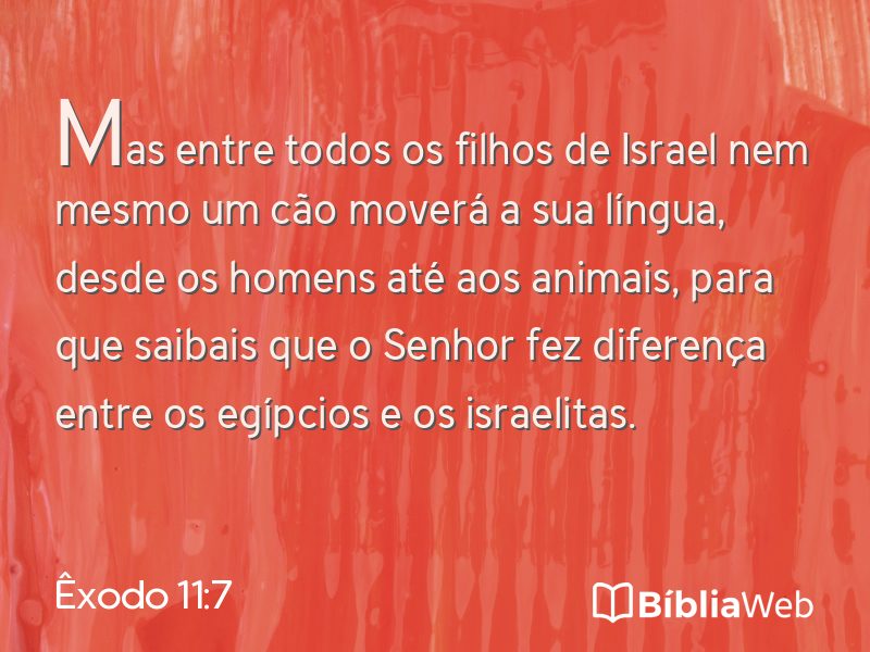 Êxodo 11:7 em imagem para compartilhar