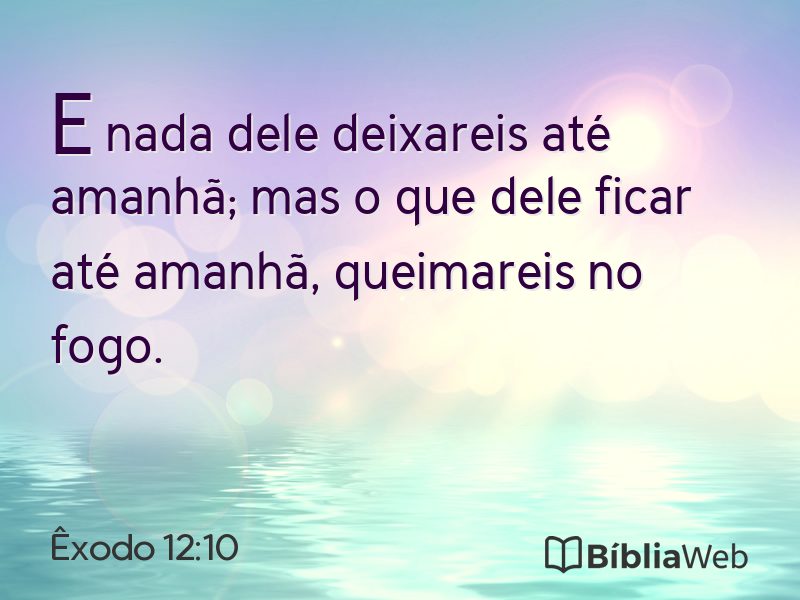 Êxodo 12:10 em imagem para compartilhar