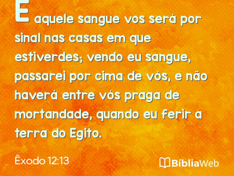 Êxodo 12:13 em imagem para compartilhar