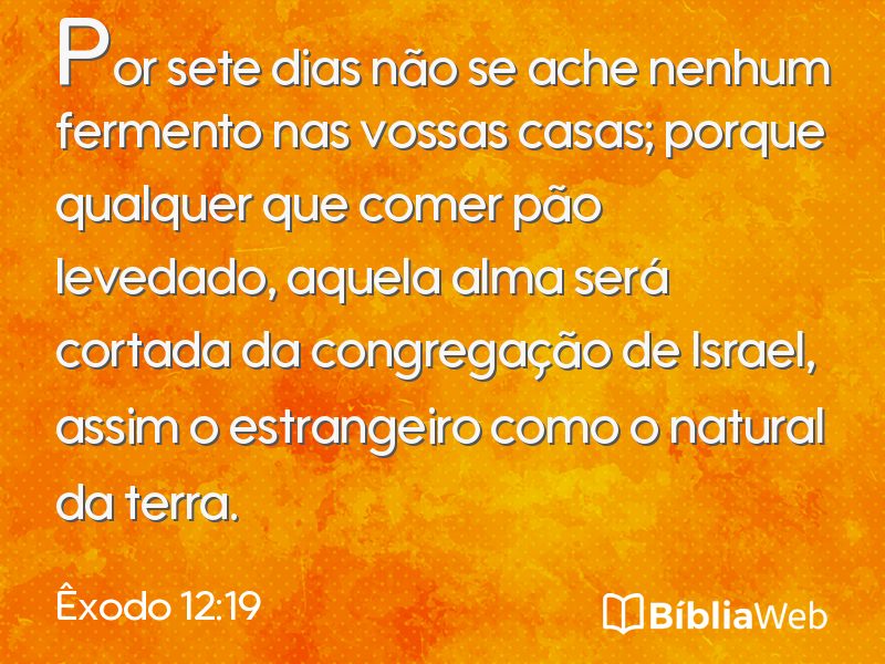 Êxodo 12:19 em imagem para compartilhar