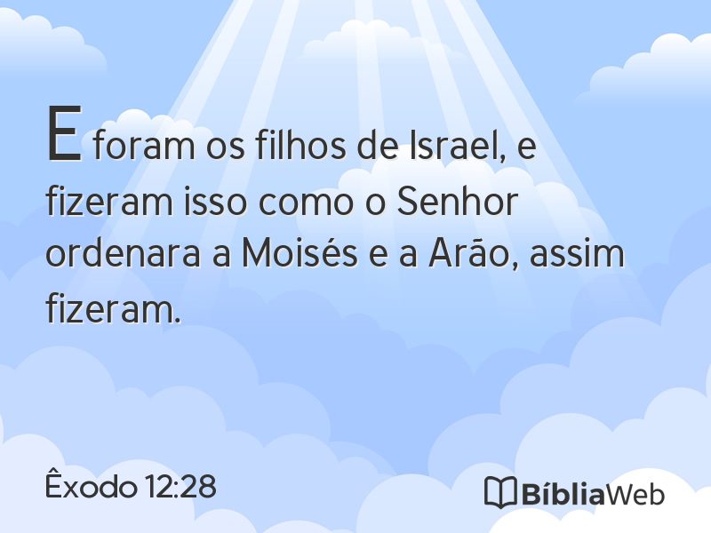 Êxodo 12:28 em imagem para compartilhar
