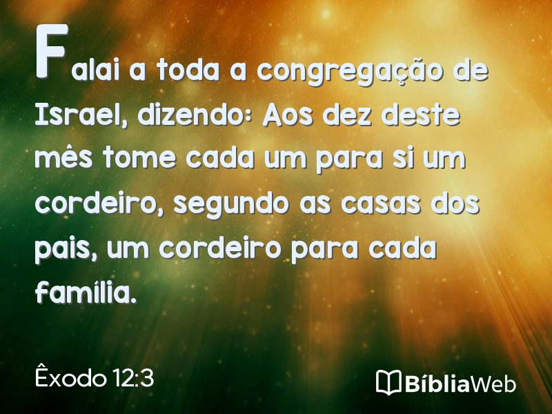 Êxodo 12:3 em imagem para compartilhar