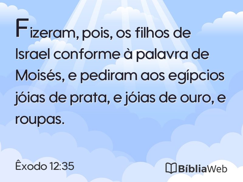 Êxodo 12:35 em imagem para compartilhar