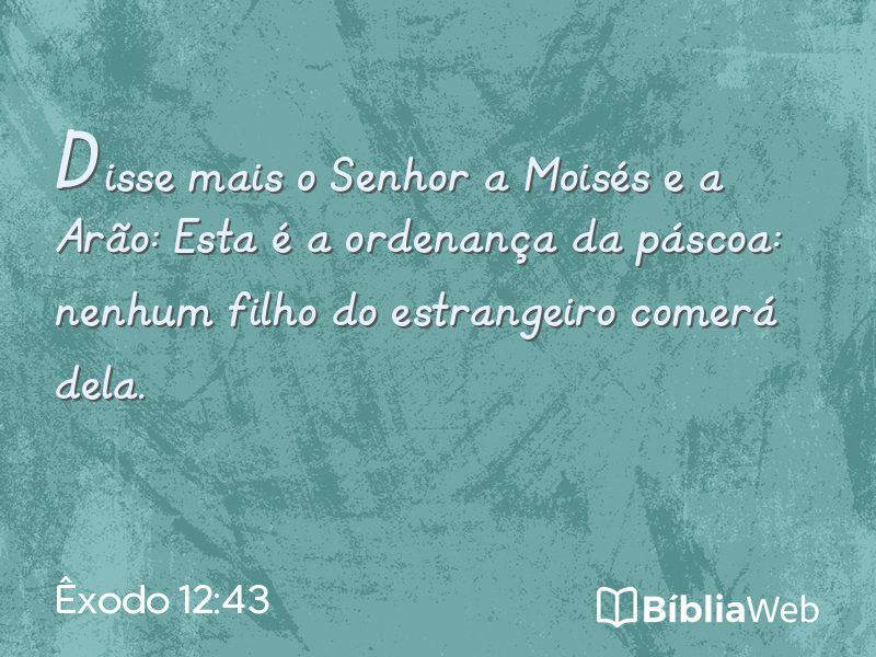Êxodo 12:43 em imagem para compartilhar